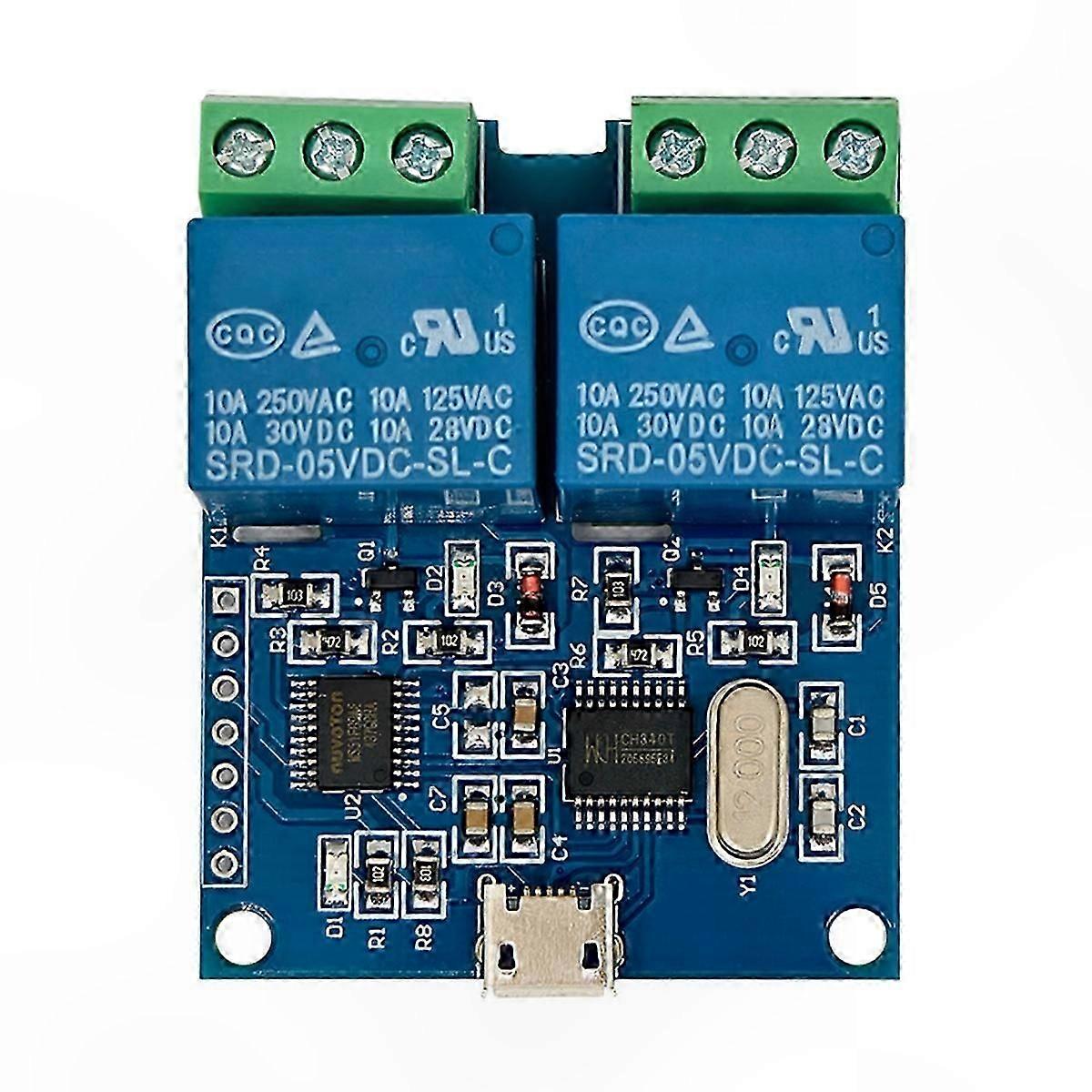 Two-Way USB Relay Module for Smart Control Electronics Switch with USB Interface