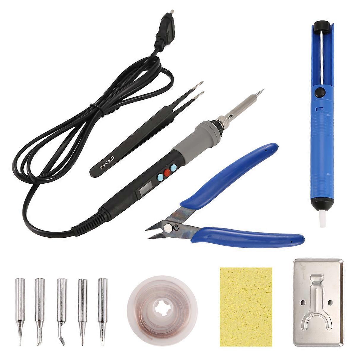 90W Soldering Iron Station LCD Digital Electric Solder Iron EU Plug