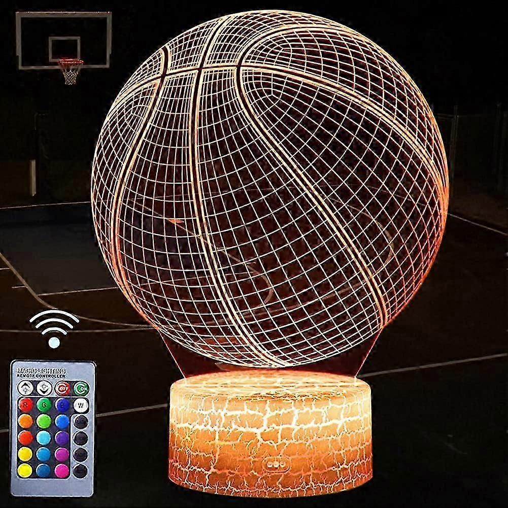 Basketball Night Light,3D LED Illusion Lamp with Remote Controller