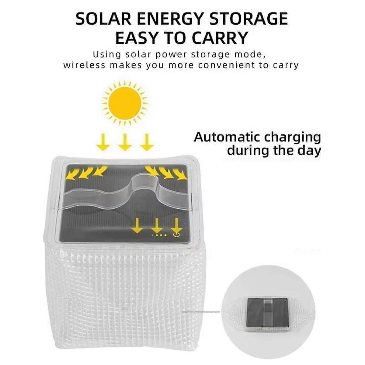 Solar Powered Inflatable LED Camping Light Outdoor Lantern Portable Compressible Air Pillow Light fo