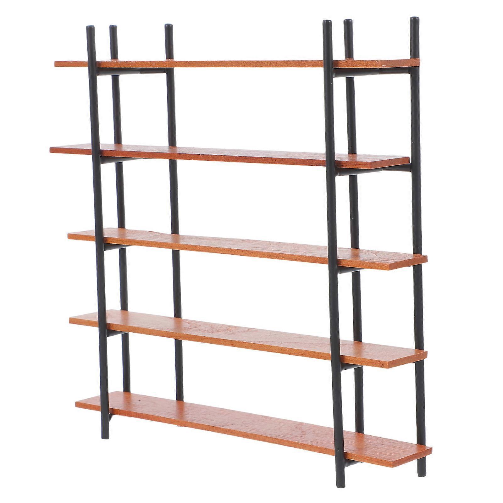 1:12 Scale Mini Book Shelf For Dollhouse Decoration Scene Building And Organization In Brown 3Pcs