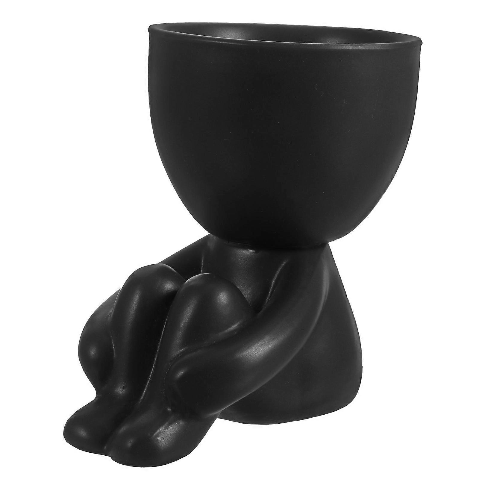 Plant Storage Container Ceramic Flowerpot for Decorative Use 3Pcs