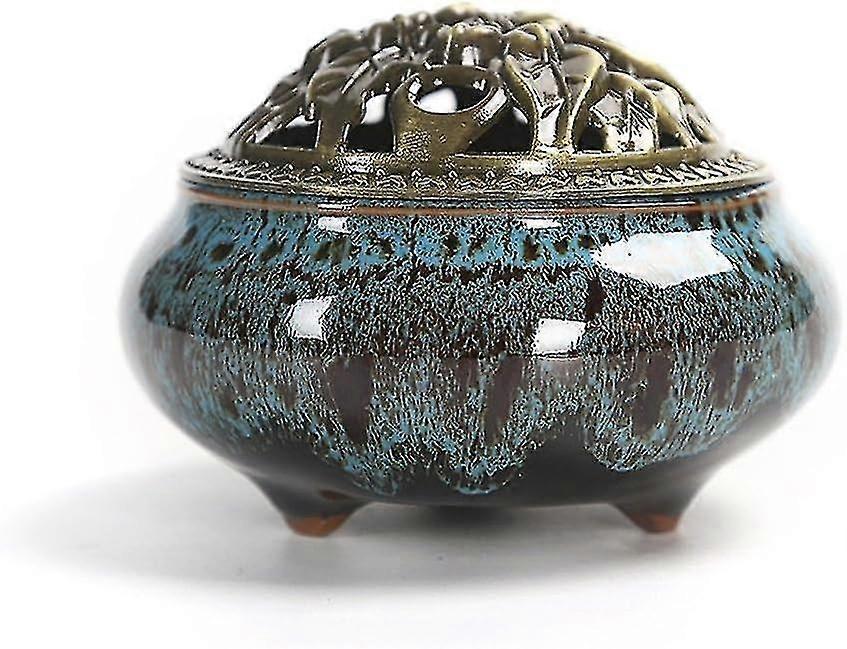 Incense burner and ceramic cover, incense stick or aroma diffuser in incense cone, serpentine ashtra 2025