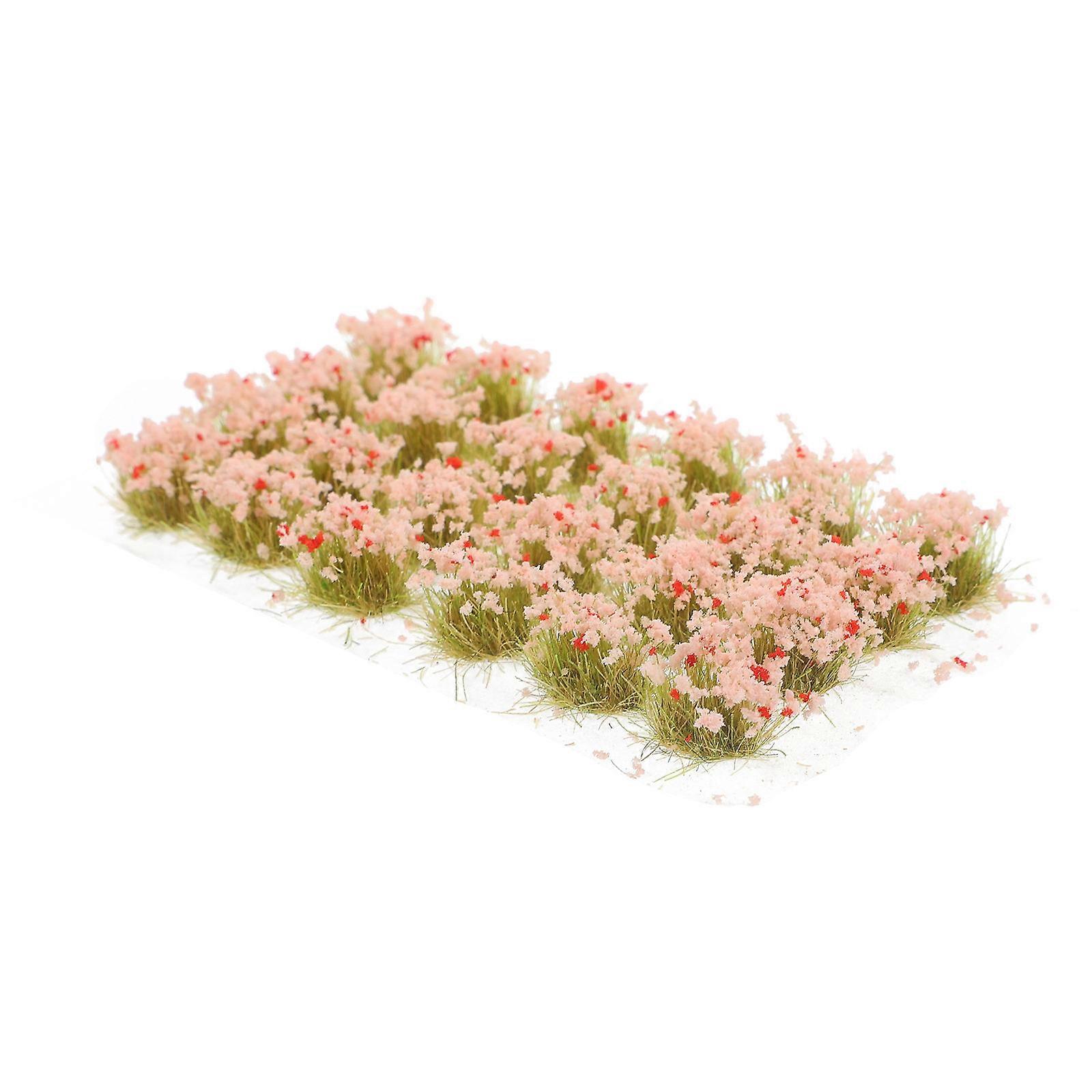 Fake Plant Tuft Static Grass Tufts for Miniature 3 Boxes Pink Plastic DIY Cluster
