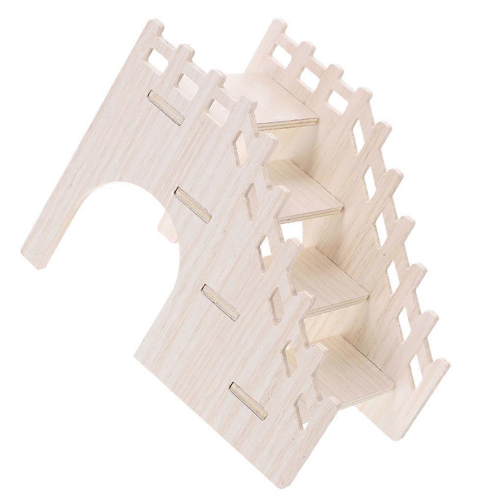Small Animal Wooden Ladder for Hamster Play and Exercise with 4Pcs Set