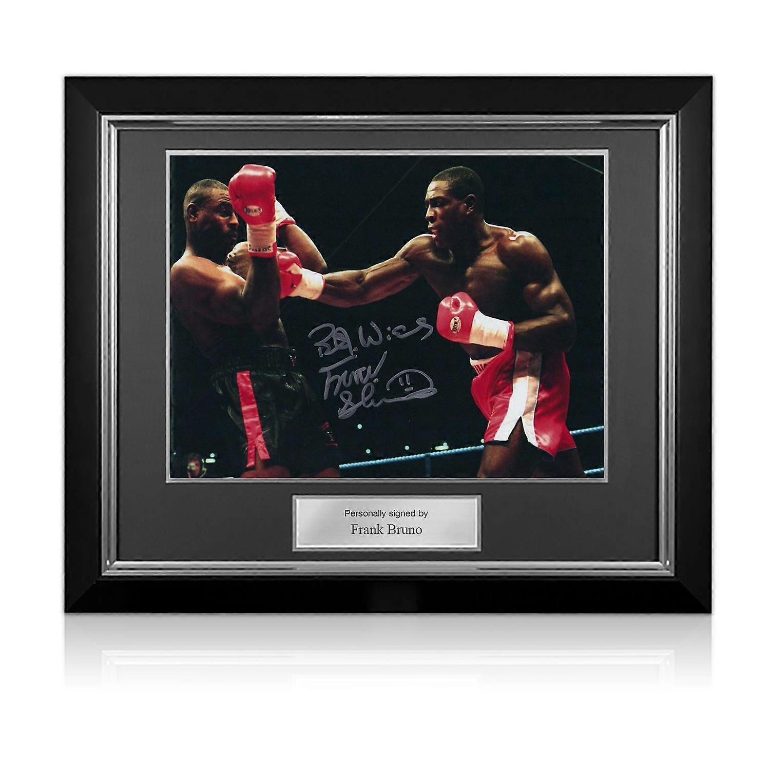 Frank Bruno Signed Boxing Photo: Fighting McCall. Deluxe Frame