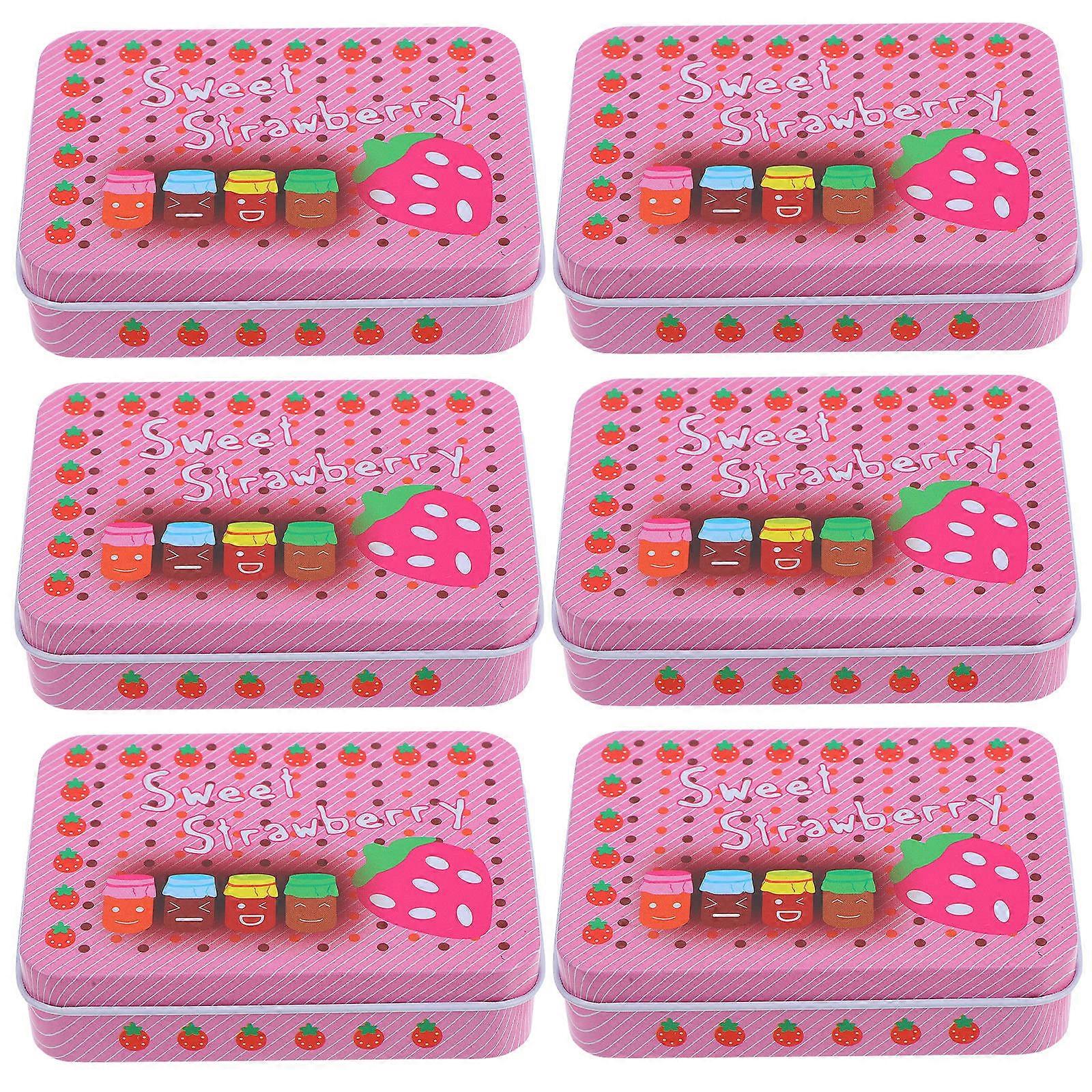 Mini Tin Box Tinplate Box for Storage 18Pcs Metal Rectangular Containers