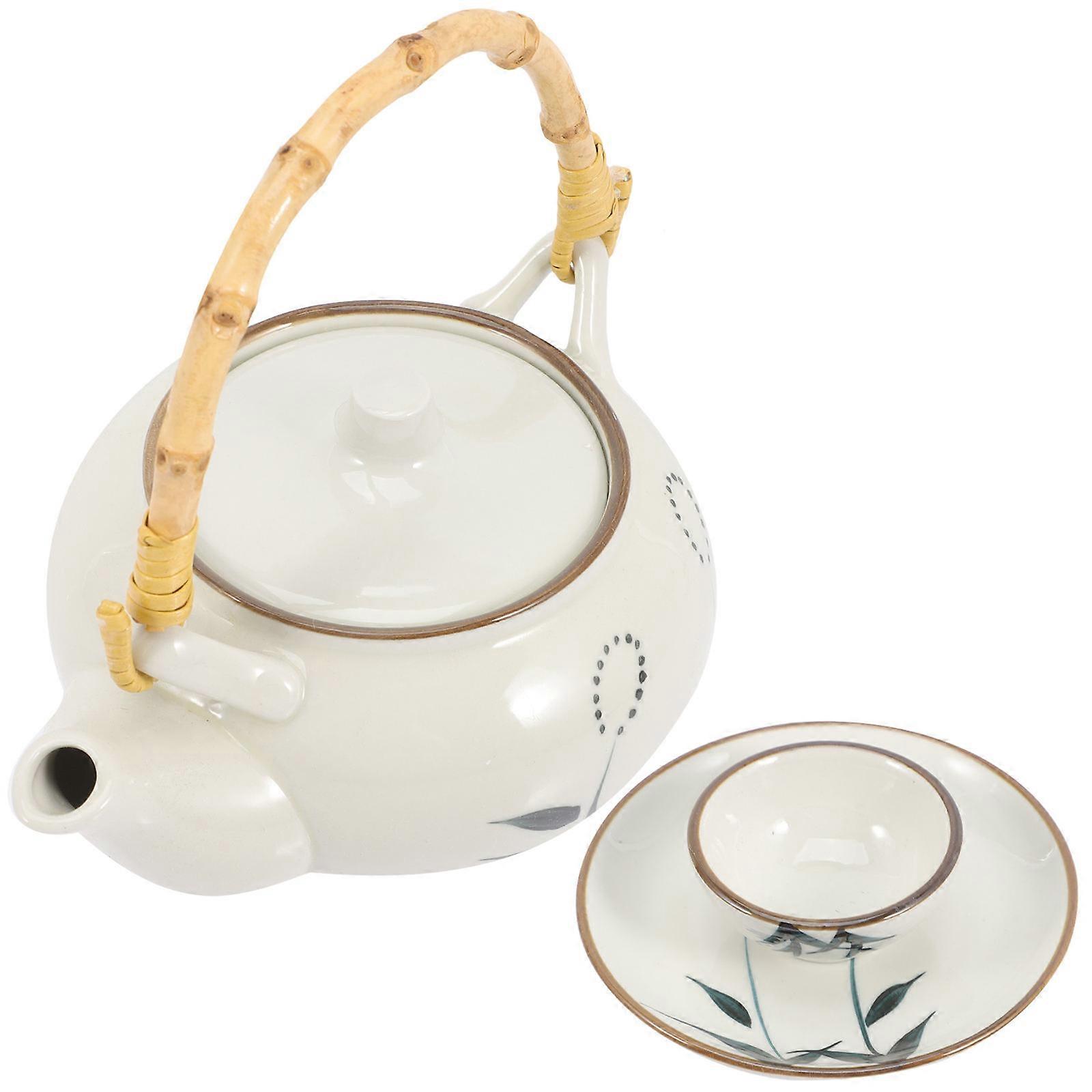 Japanese Style Ceramic Teapot 2 Sets For Home Restaurant Tea Serving Multi Color Cold Resistance