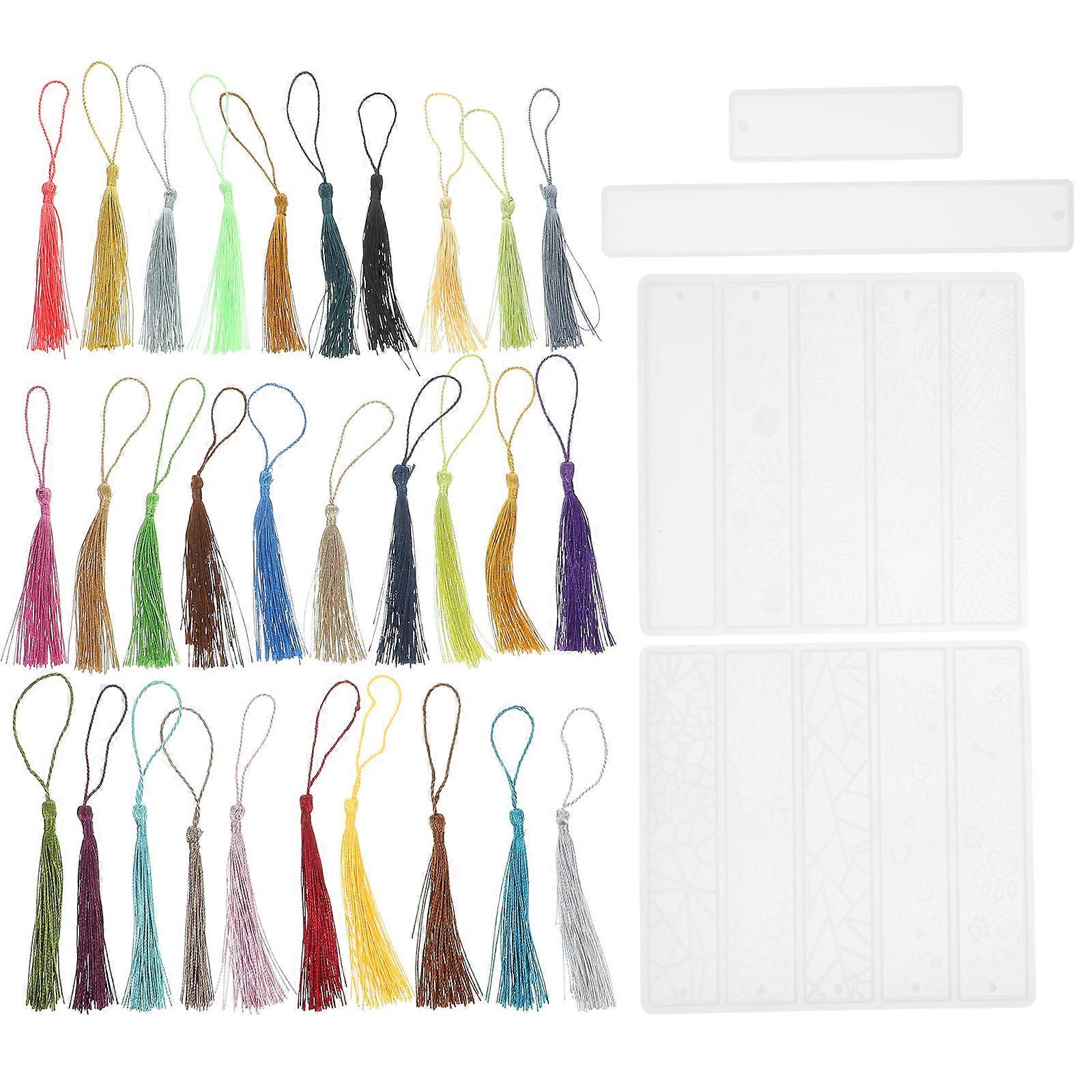 Creative Bookmark Silicone Mold With Tassel Decor For Book Lovers And DIY Enthusiasts 15.8x15.8cm 5 Sets