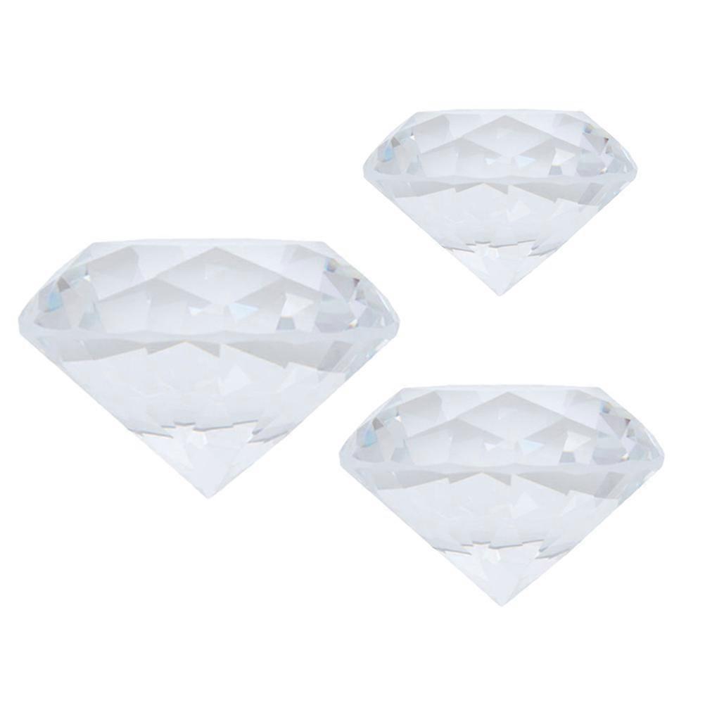 Crystal Diamond Decor for Desktop Adornment 3Pcs Artificial Diamond Display Props