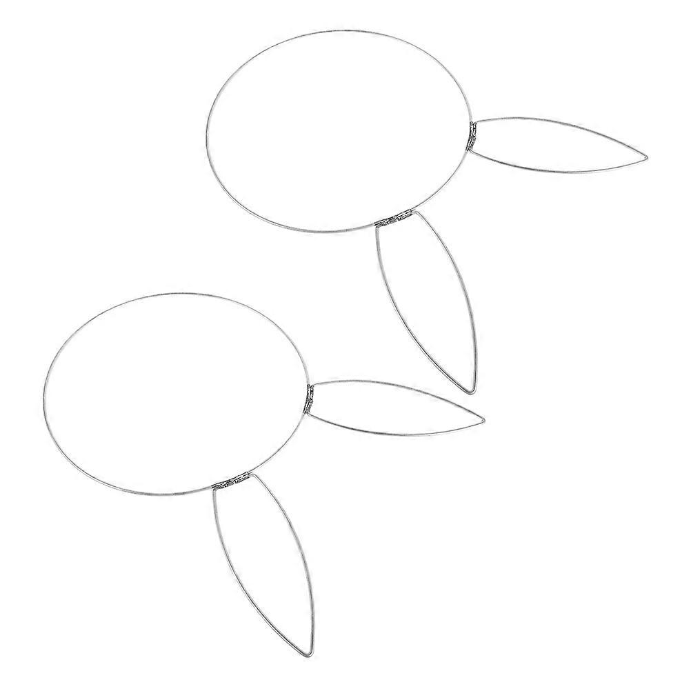 Easter Bunny Head Metal Ring Wreath for DIY 8Pcs Silver Iron Frames