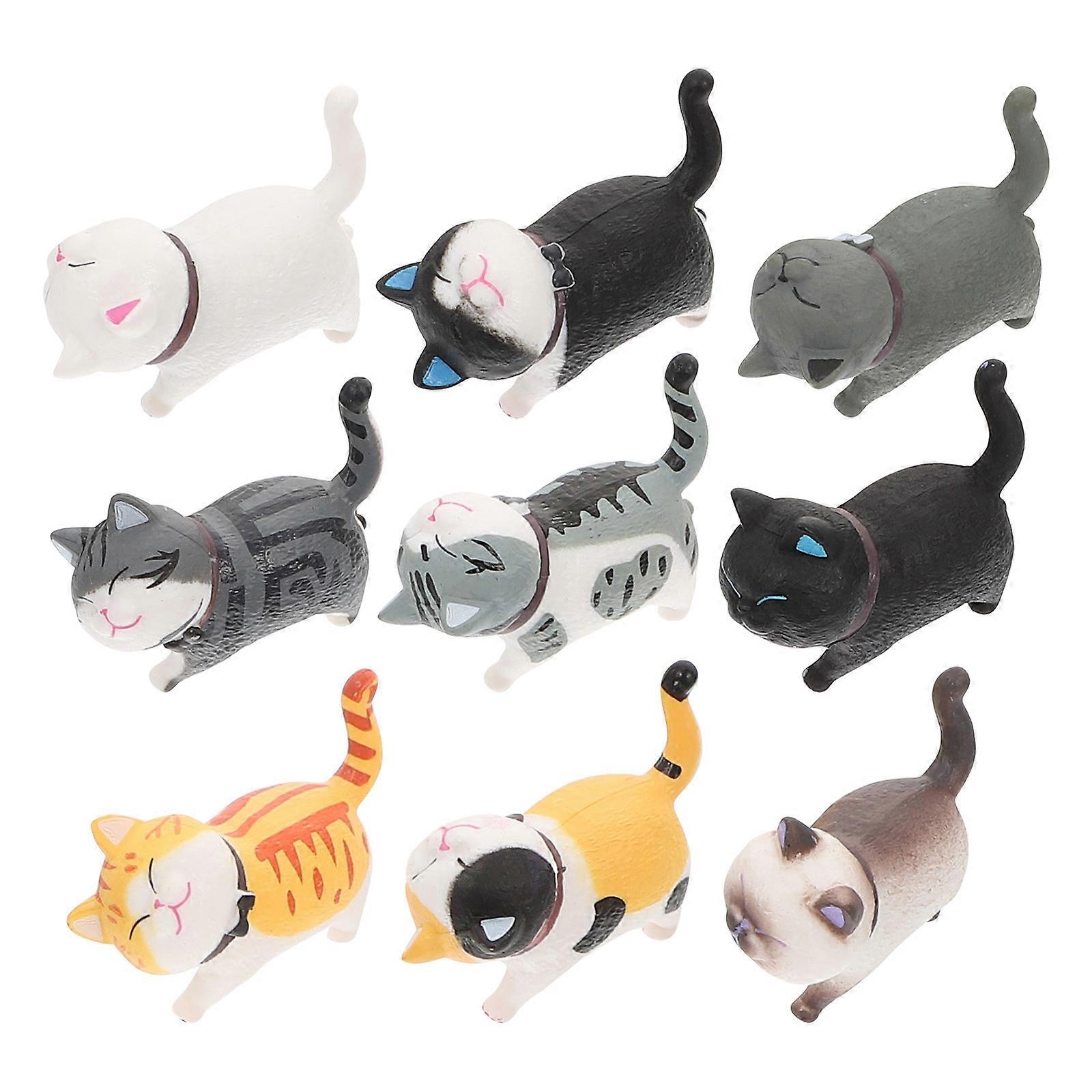 Adornment Cat Figurine Crafts for Desktop Decoration 18Pcs Set