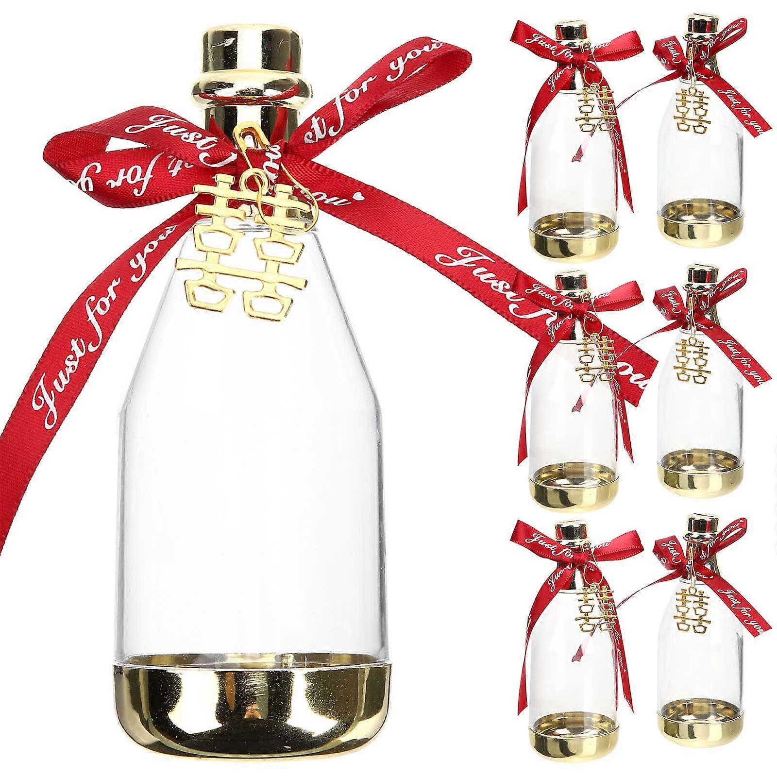 Candy Packaging Boxes Bottle Shaped Candy Treats Wedding Transparent Plastic Container Gift Packaging 12Pcs