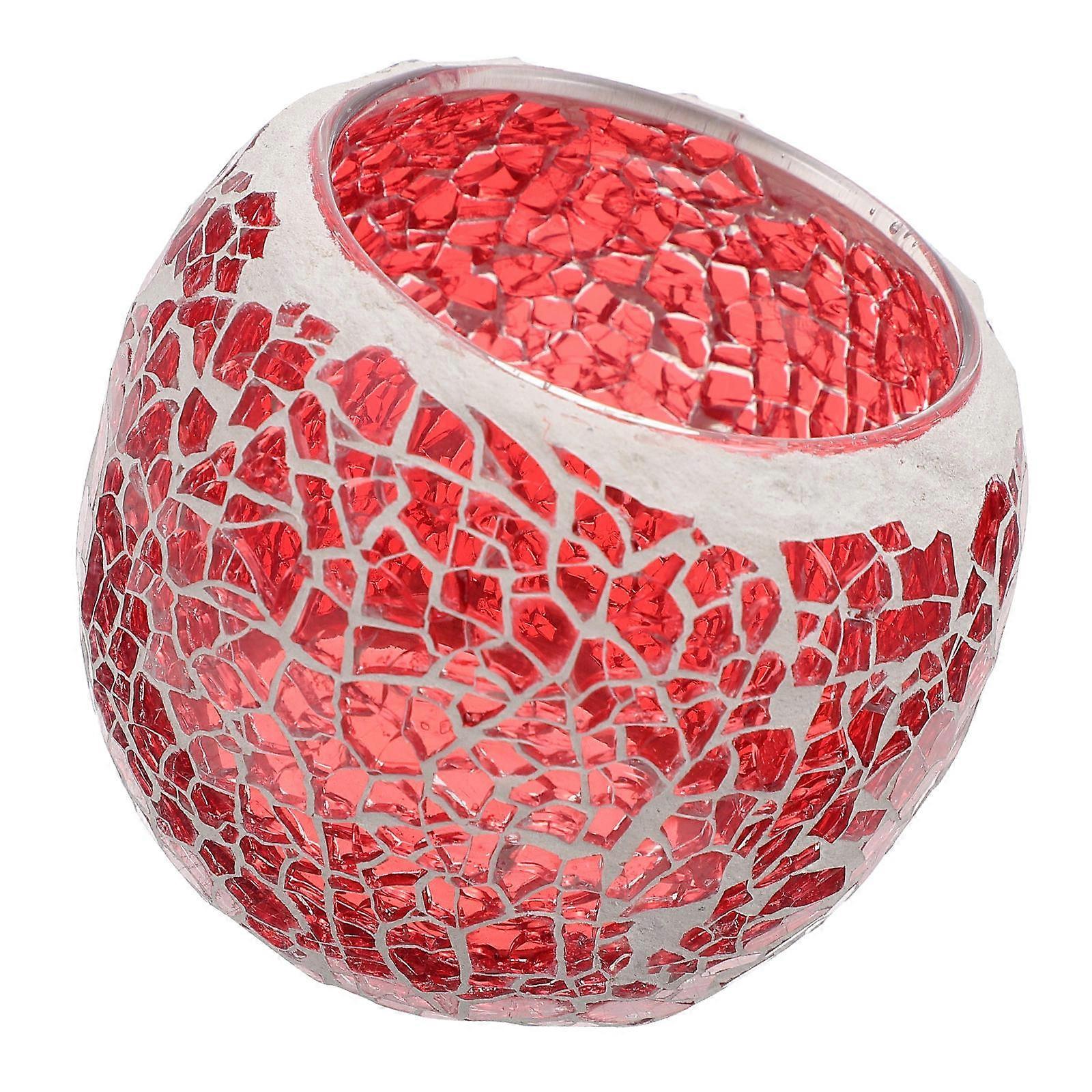 Classical Mosaic Glass Candleholder For Wedding Table Decor 8X8X6.5CM 1Pack