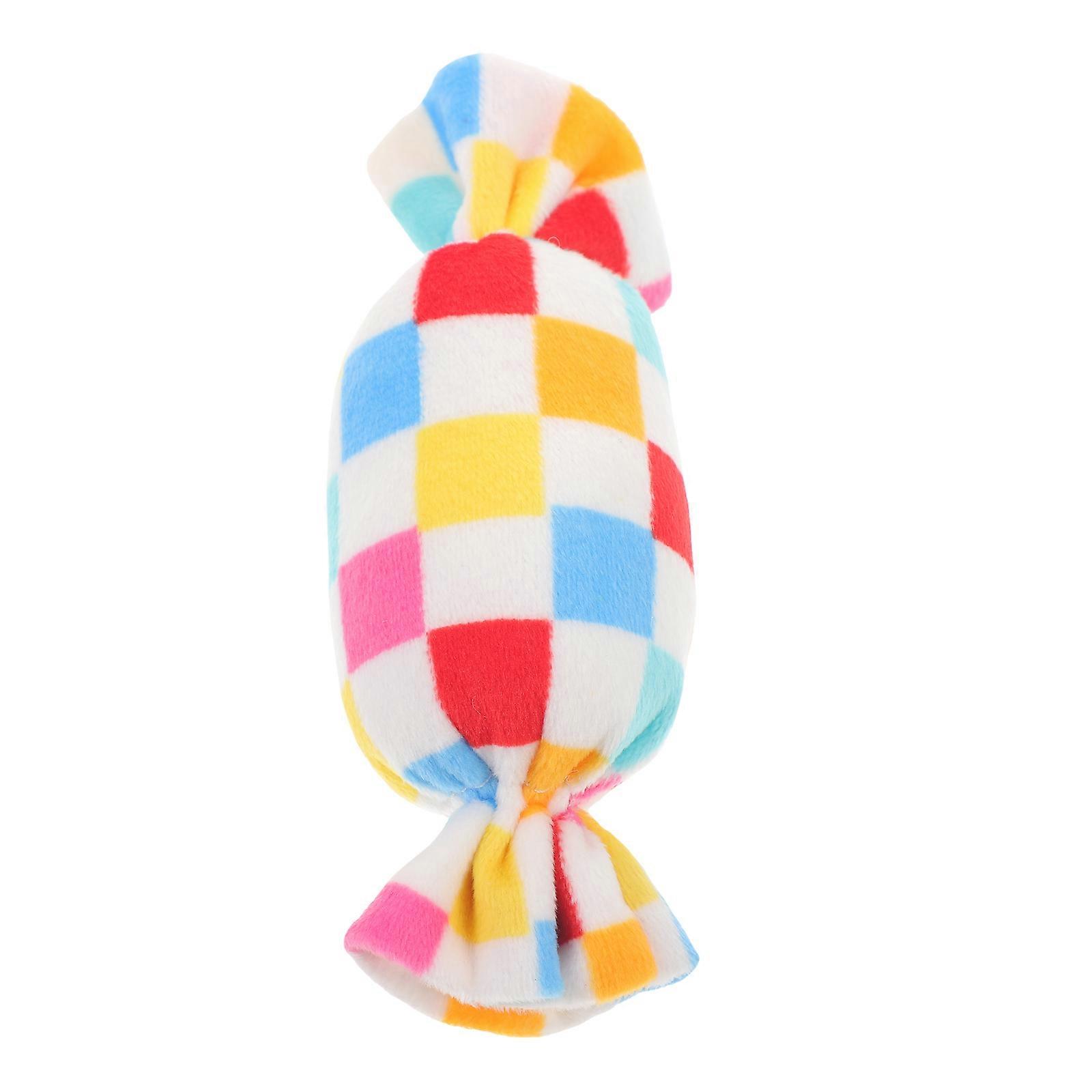 Dog Plush Toy Squeaky Candy Shape for Chewing 4Pcs Plaything