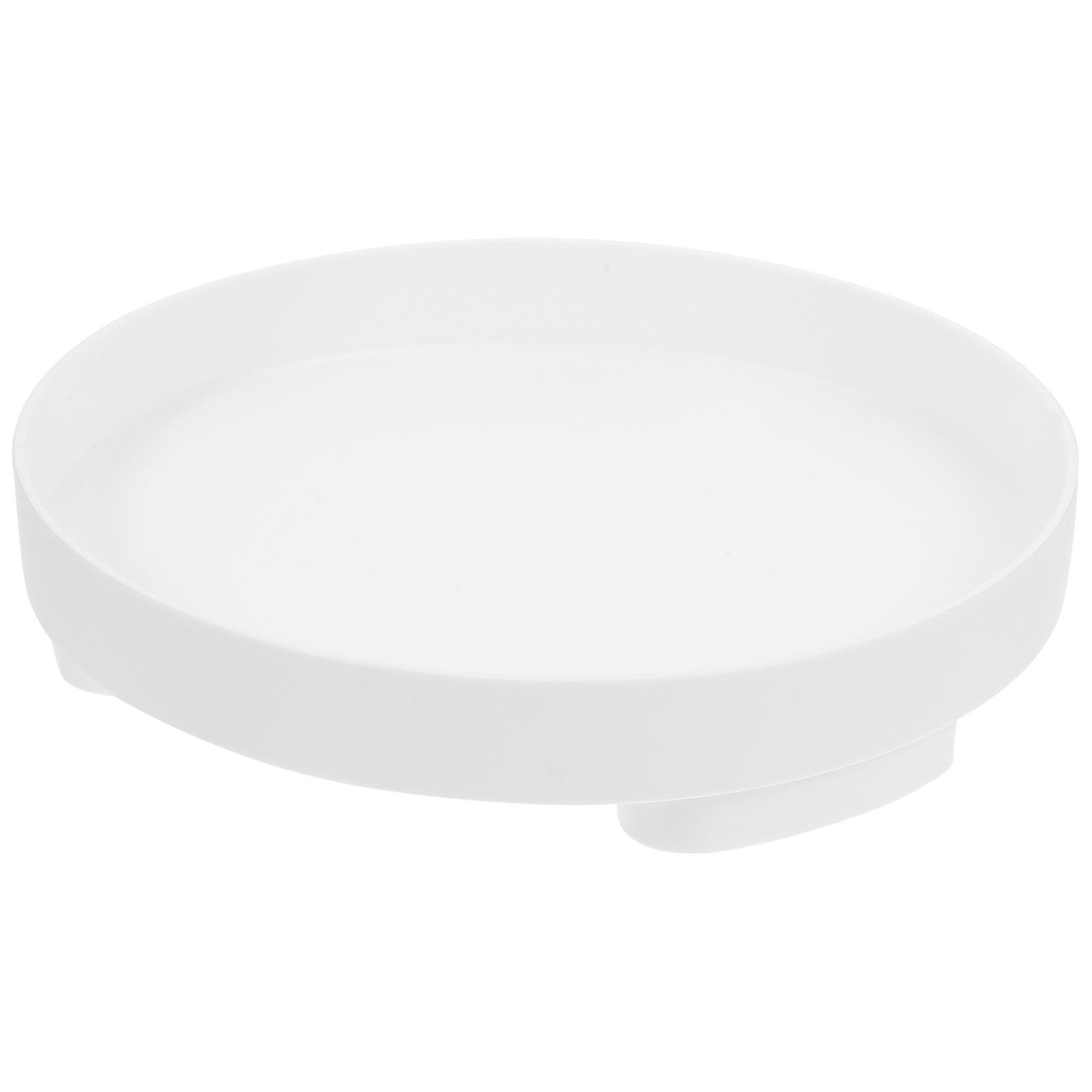 Makeup Organizer Round Trinket Dish for Bathroom White Abs Storage 1Pack