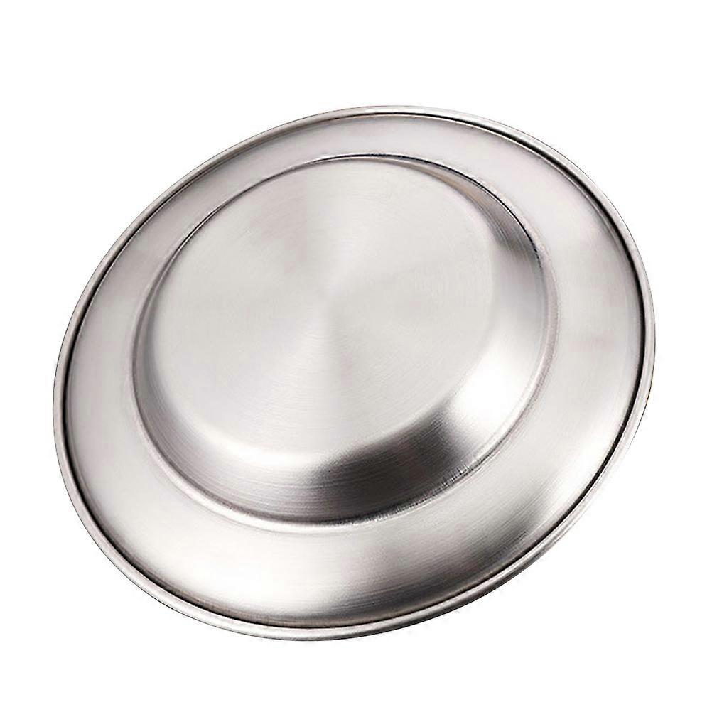 Smooth Polished Stainless Steel Plate for Dinner Use 2Pcs