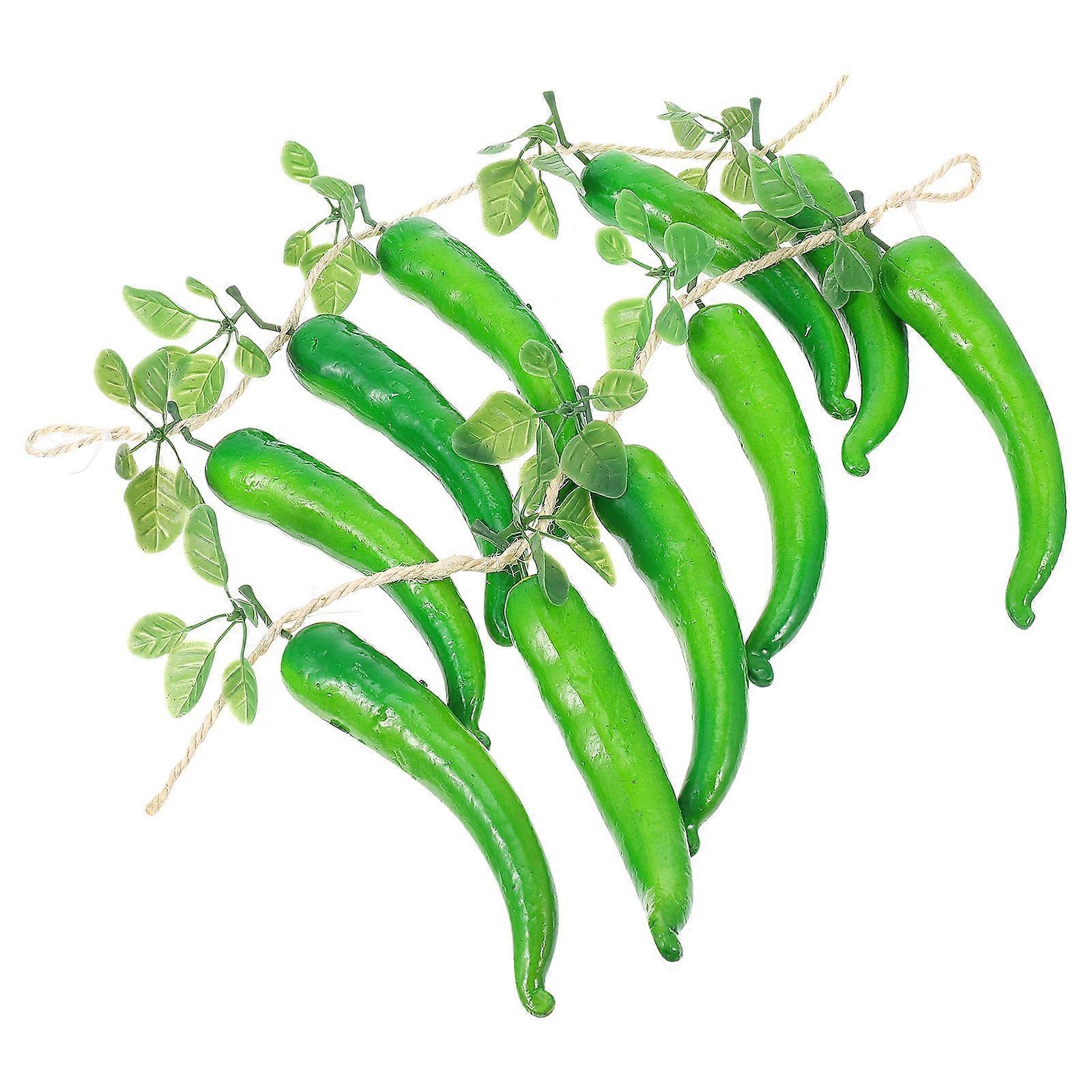 Artificial Chili Strings Fake Pepper for Farm Decor with 6 Strings