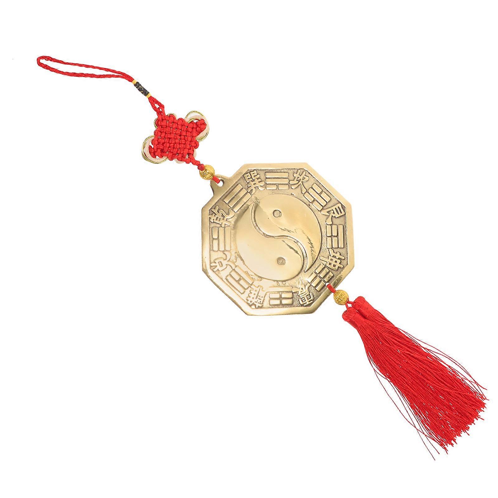 Copper Bagua Hanging Ornament for Wealth Decoration 2Pcs Set