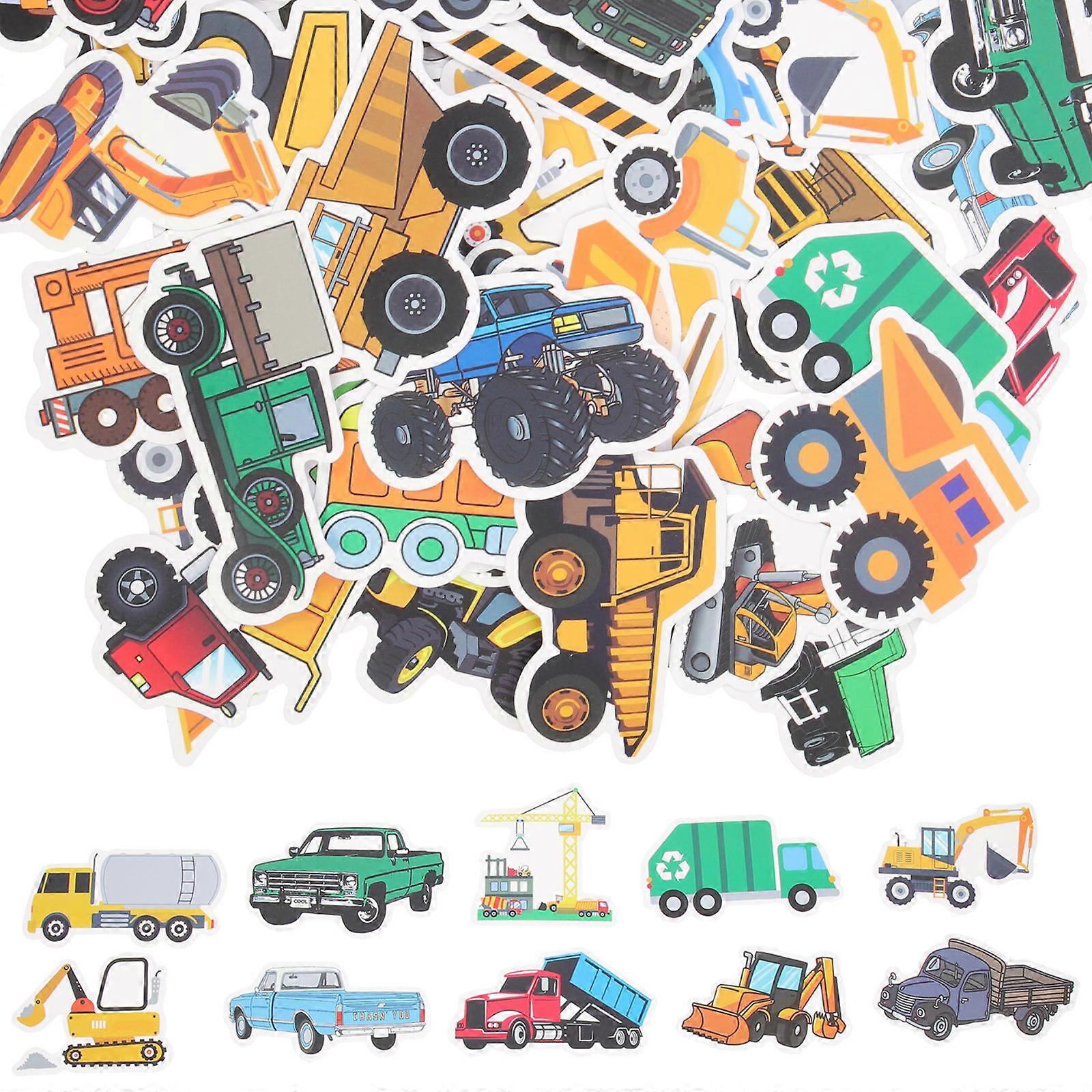 Removable Adhesive 600 Pcs Sticker Set For Children Decorative Crafts With Colorful Truck Pattern Design