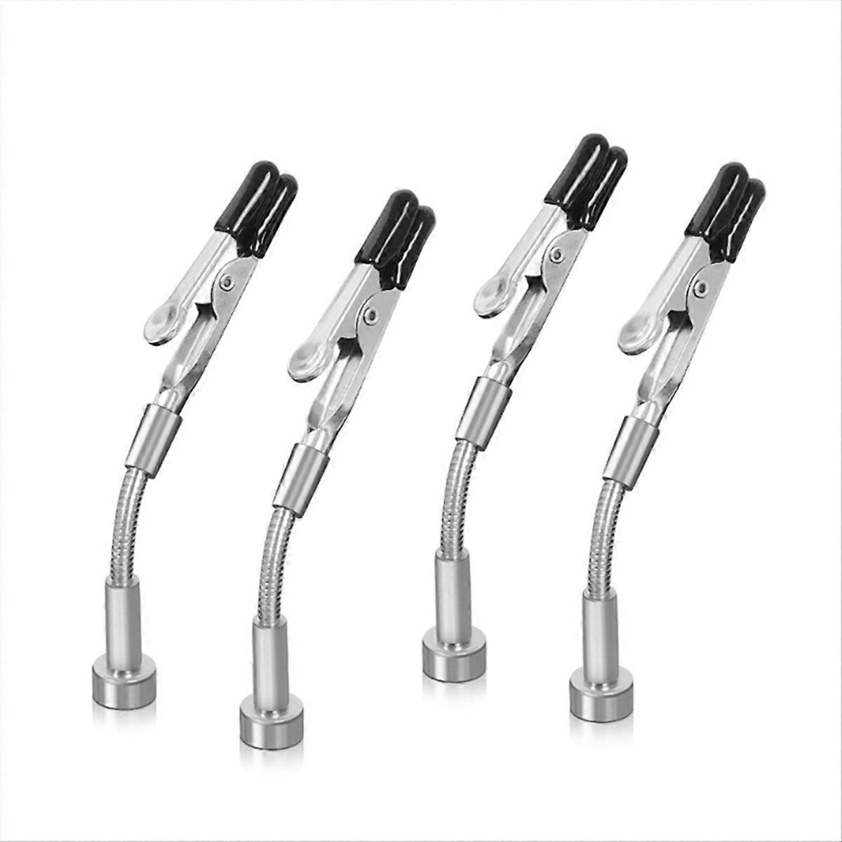 4Pcs Flexible Gooseneck Metal with Alligators Clips