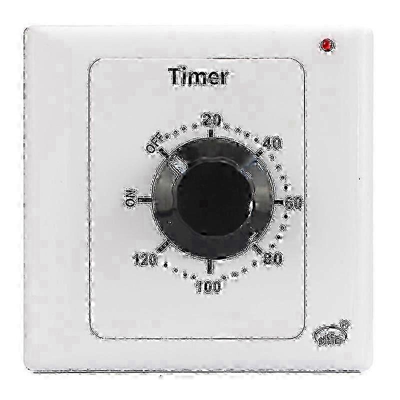 120 Minute Countdown Timer Switch, AC 220V 15A Mechanical Timer Socket, 86 Panel Time Control Button for Home Use (PrettyJ)