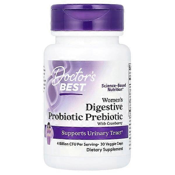 Doctor's Best, Women's Digestive Probiotic Prebiotic With Cranberry, 4 Billion CFU, 30 Veggie Caps