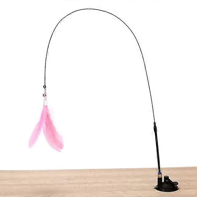Cats Toys Feathers Wand Interactive Toy Kitten Toys with Super Suction Cup Detachable Feather Replacements Cat Accesorios