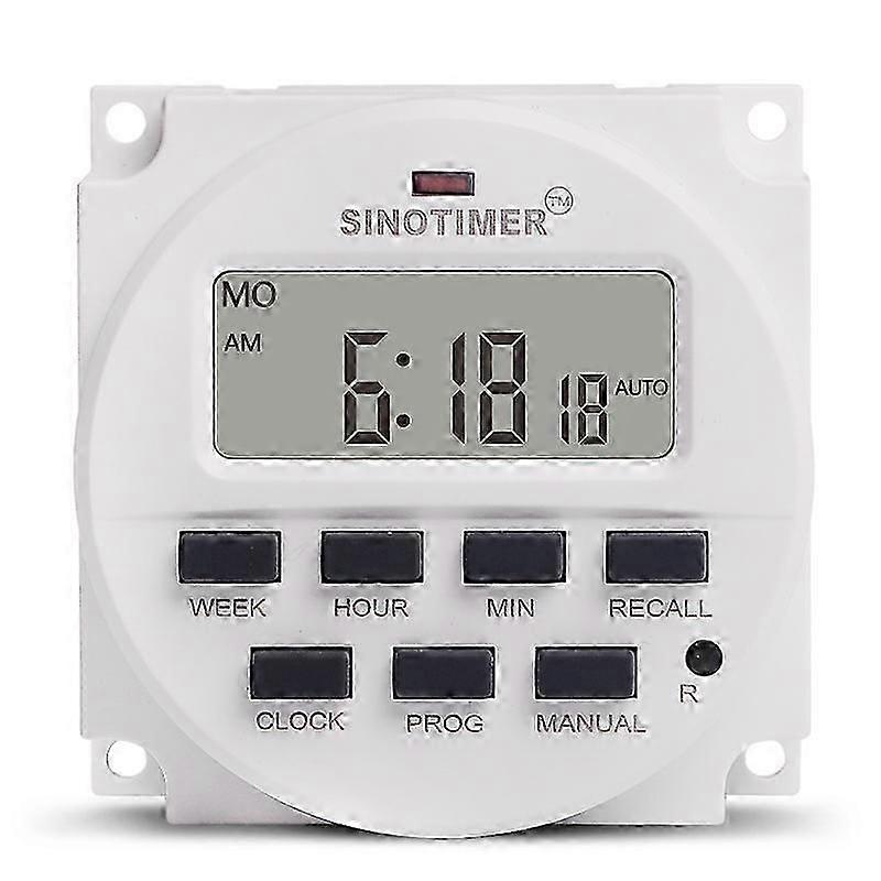 SINOTIMER 15.98 Inch LCD Digital Timer 12V DC 7 Days Programmable Time Switch TM618N-4