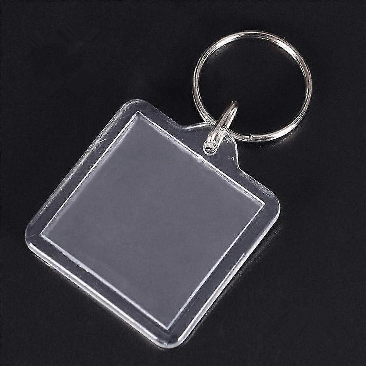 50PCS Clear Photo Key Chains with Transparent Frames - Can Open Design