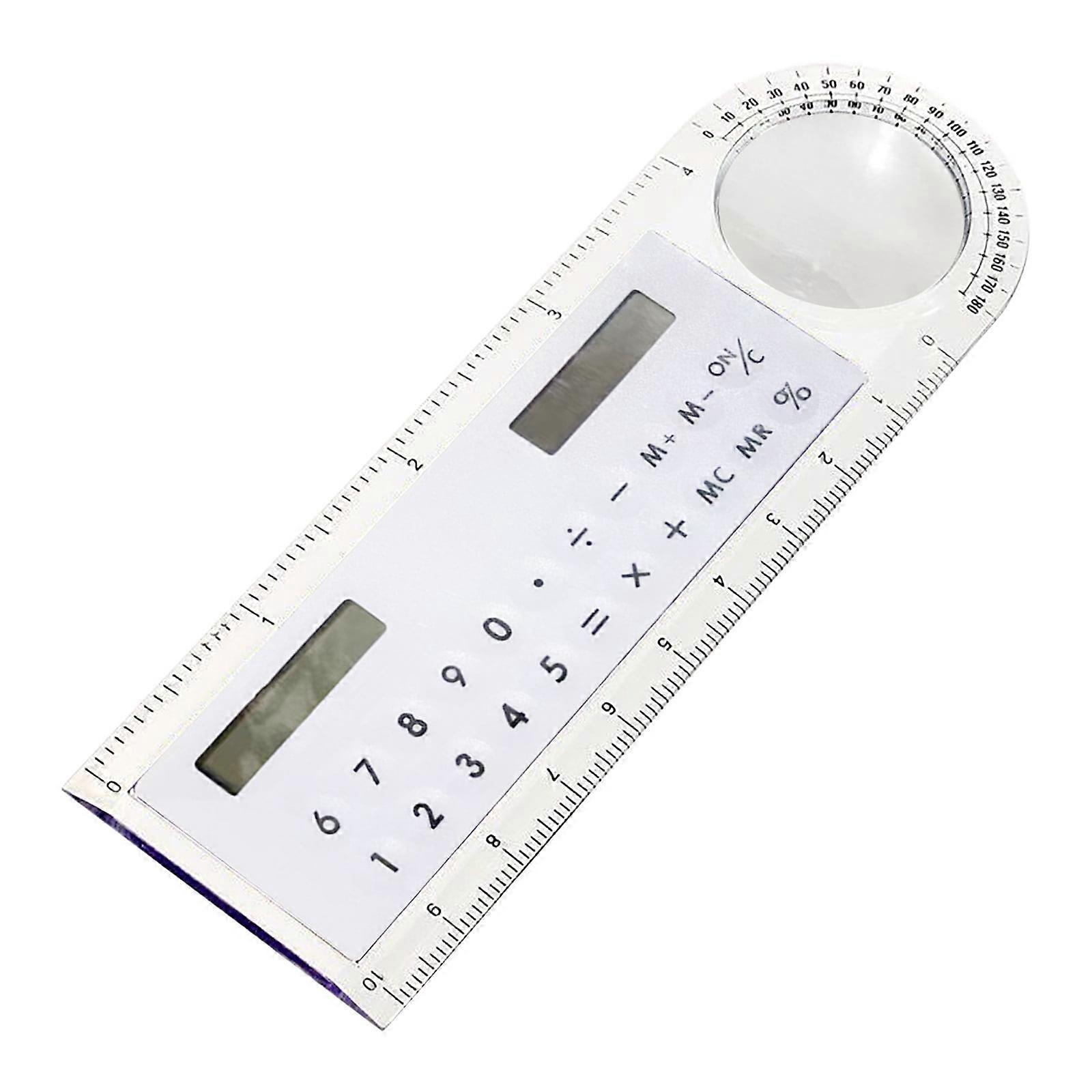 YOBOLK 3-in-1 Solar Calculator Ruler 10cm, Large Display, Mini Card Size, Compatible with Office & School Supplies