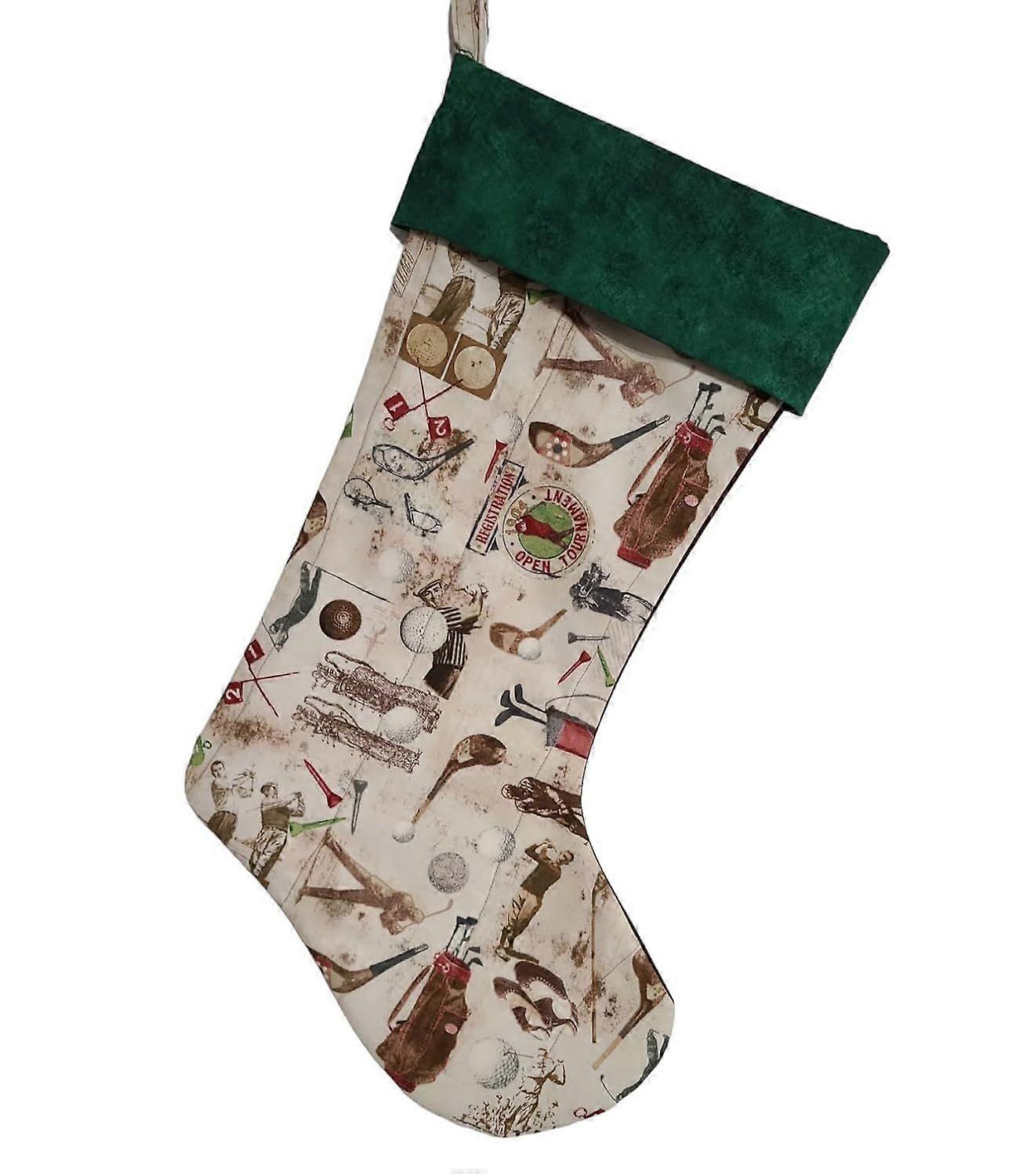 UrbanMingle Golfing Quilted Christmas Stocking