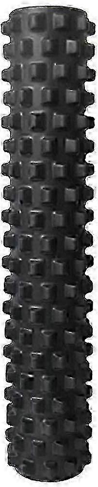 Professional Extra Firm Muscle Foam Roller For Deep Tissue Massage And Myofascial Release Black Full Size Textured Surface