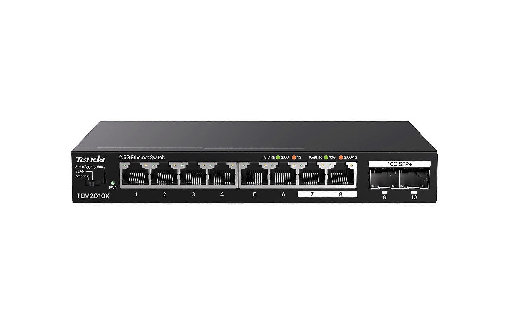 Tenda Tem2010x Network Switch 2.5g Ethernet (100/1000/2500) Desktop Black