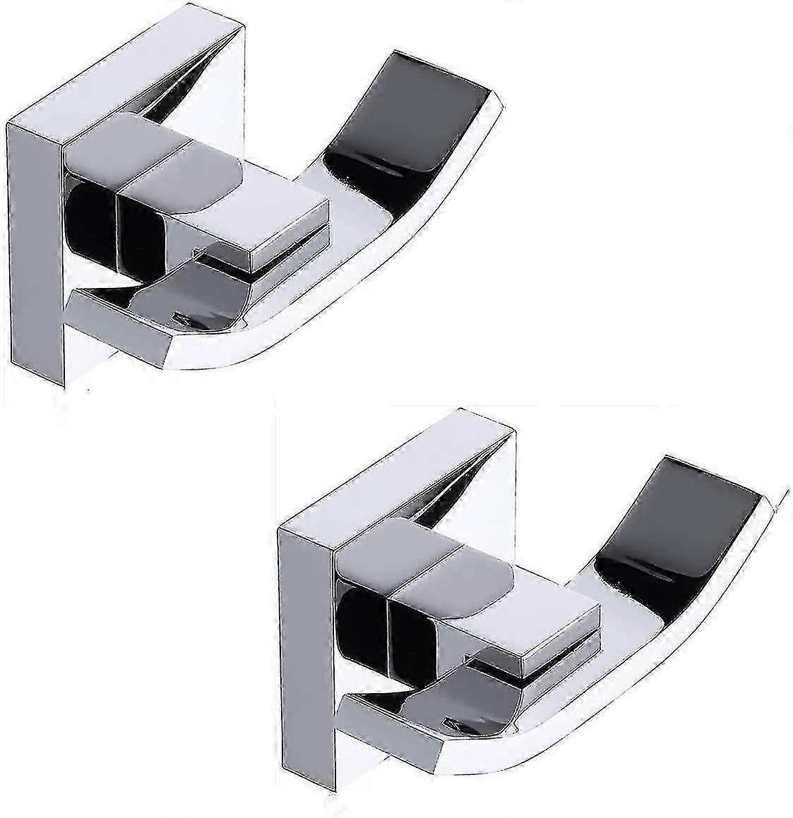 25-26 Bathroom Towel Hooks Robe Hook Double Robe Hooks, Polished Chrome Finish, 2 Pack