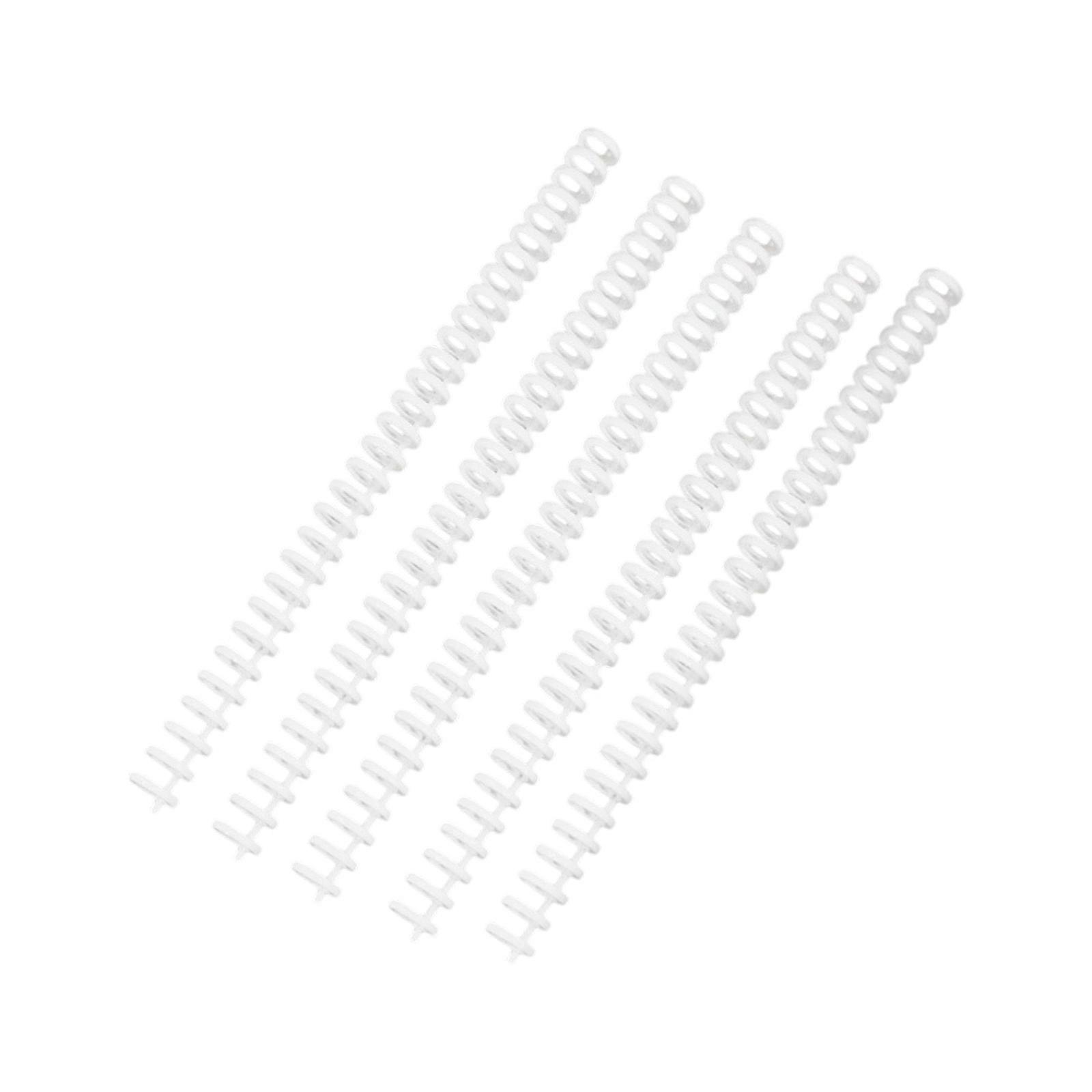 5Pcs 30 Rings Plastic Binding Comb 12mm 30 Hole Binder Spine Binding Coils for Refillable Notebook Journal Planner  White