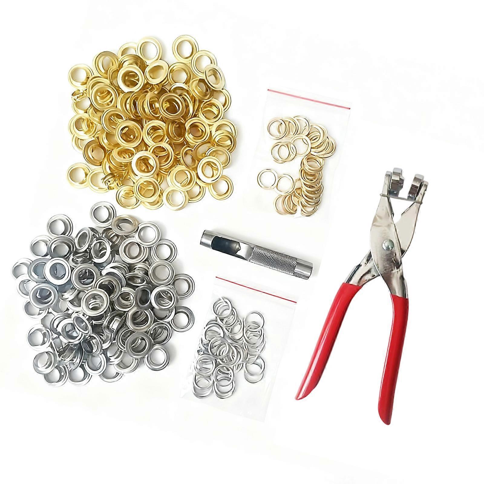 200pcs 12mm Floral Design Metal Flared Eyelets With Grommet Setting Tool And Hole Punch For Crafting In Two Color Choice Multicolor