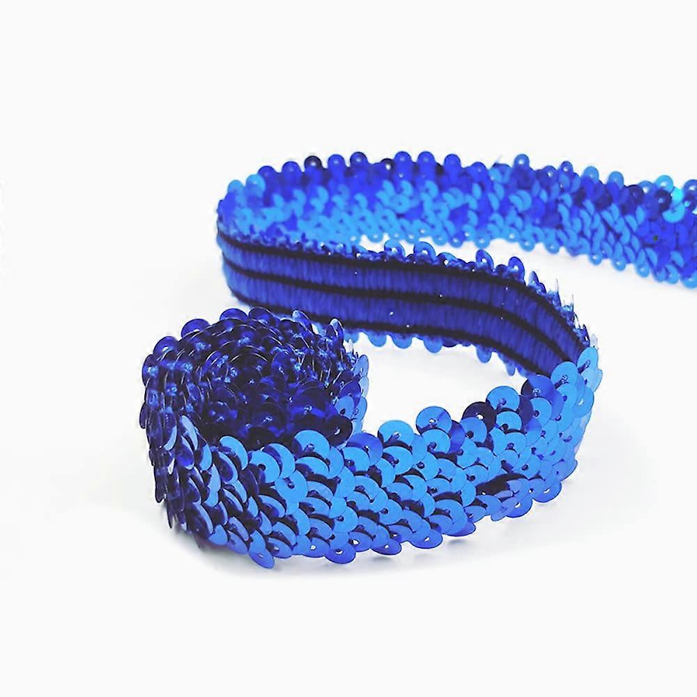 ThreeRow Sequin Lace 5 Yards Blue A Sequin Trim Stretch Sequin Trim Applique