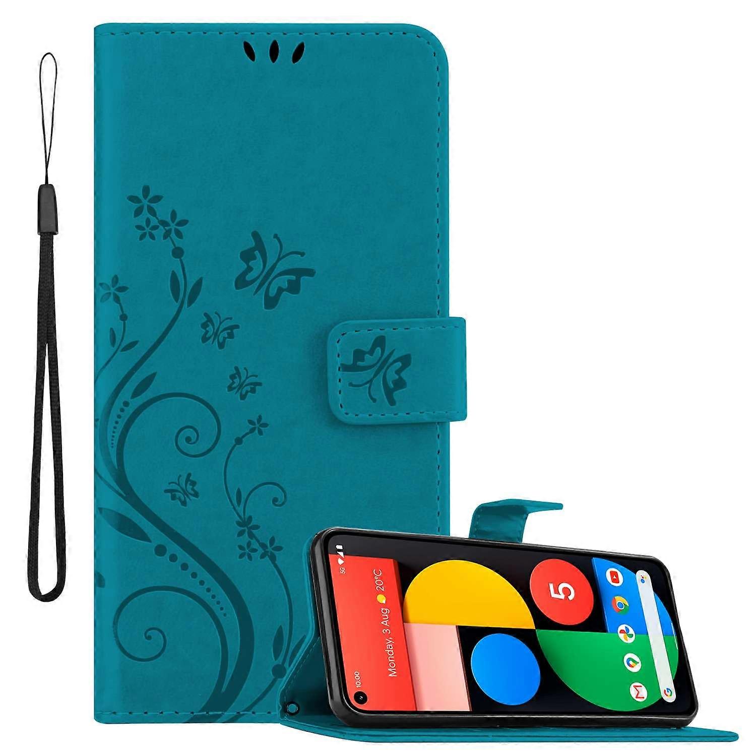 Google PIXEL 5 Protective Case - with Floral Pattern and Card Slot