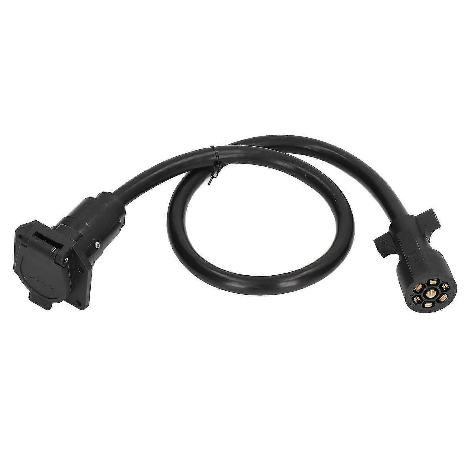 7 Way Trailer Cord Plug Inline Wire Harness Cable 2 Prongs Connector for Camper Blade Molded RV Edition 1105