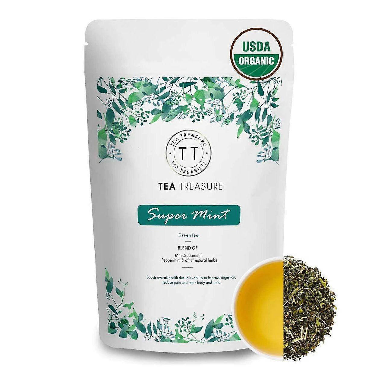 Green tea with mint (100 g), Super Mint Green Tea, Tea Treasure