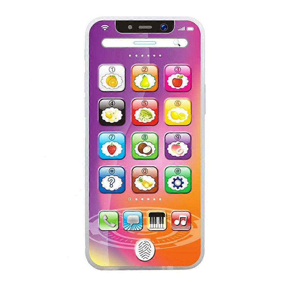 Music Phone Toy Mobile English Learning Toy LED Play Cellphone with 8 Functions and Dazzling LED