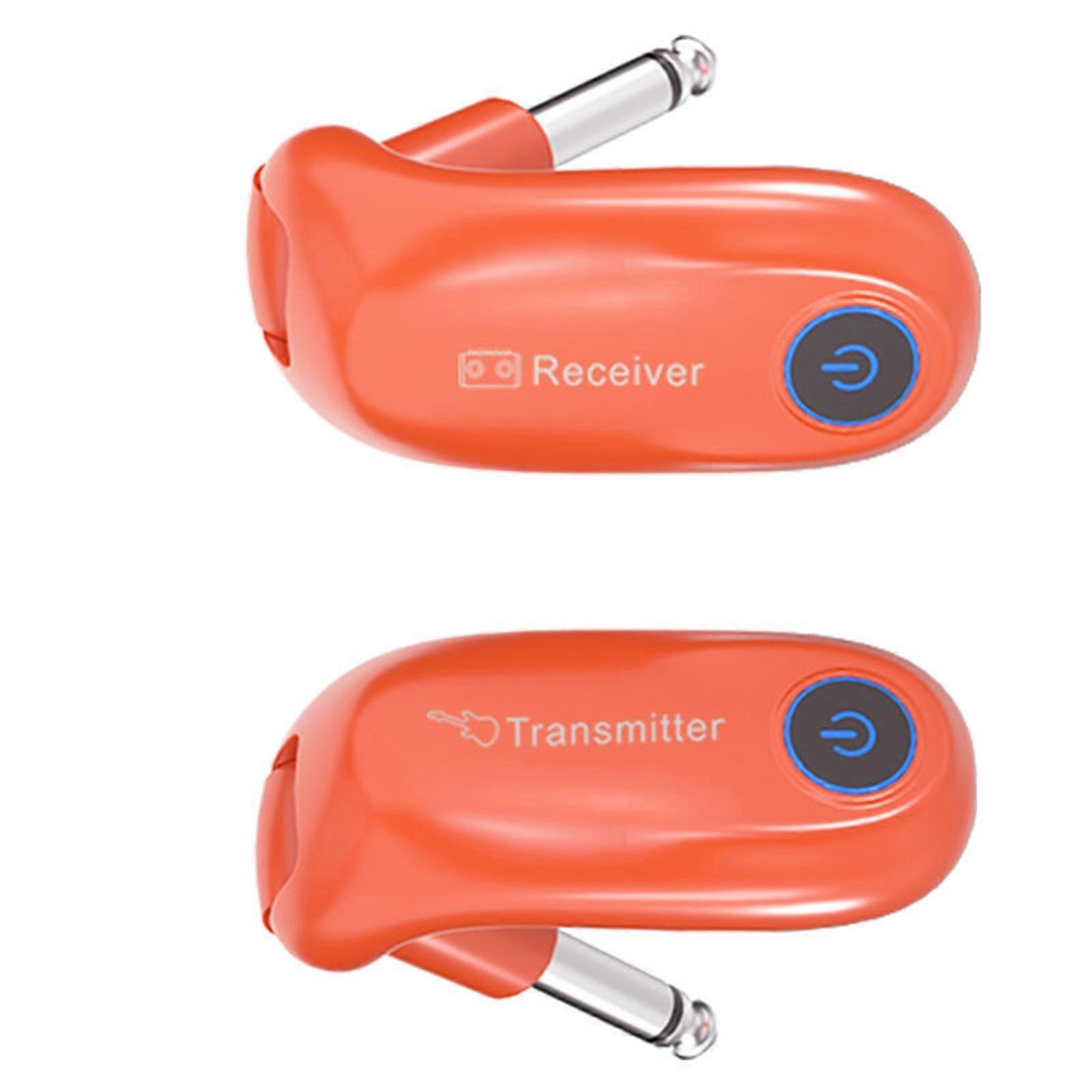 جهاز إرسال واستقبال نظام الغيتار اللاسلكي مناسب للوحات مفاتيح الغيتار الجهير متعددة الأدوات طبل اللون البرتقالي القابل لإعادة الشحن