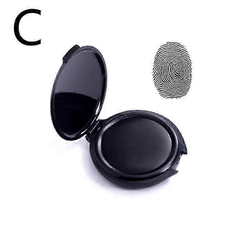 Black(C)$Fingerprint Ink Pad Portable Fingerprint Ink Pad High Definition Fingerprint Ink Pad