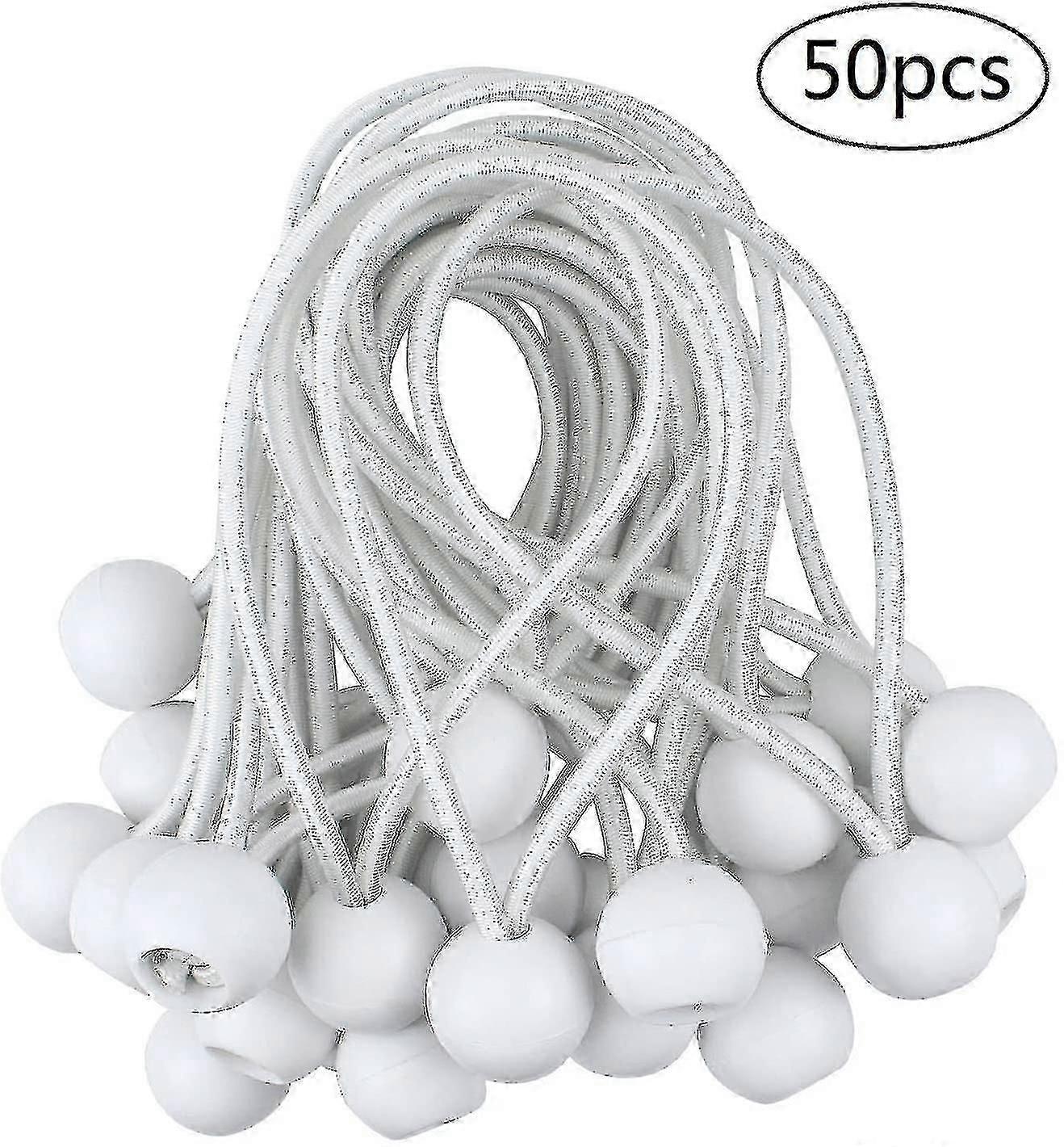 50Pcs Elastic Ball Tensioners for Tent Camping Tarp Cords, Multi-Purpose Adjustable Harness Tightener 10cm