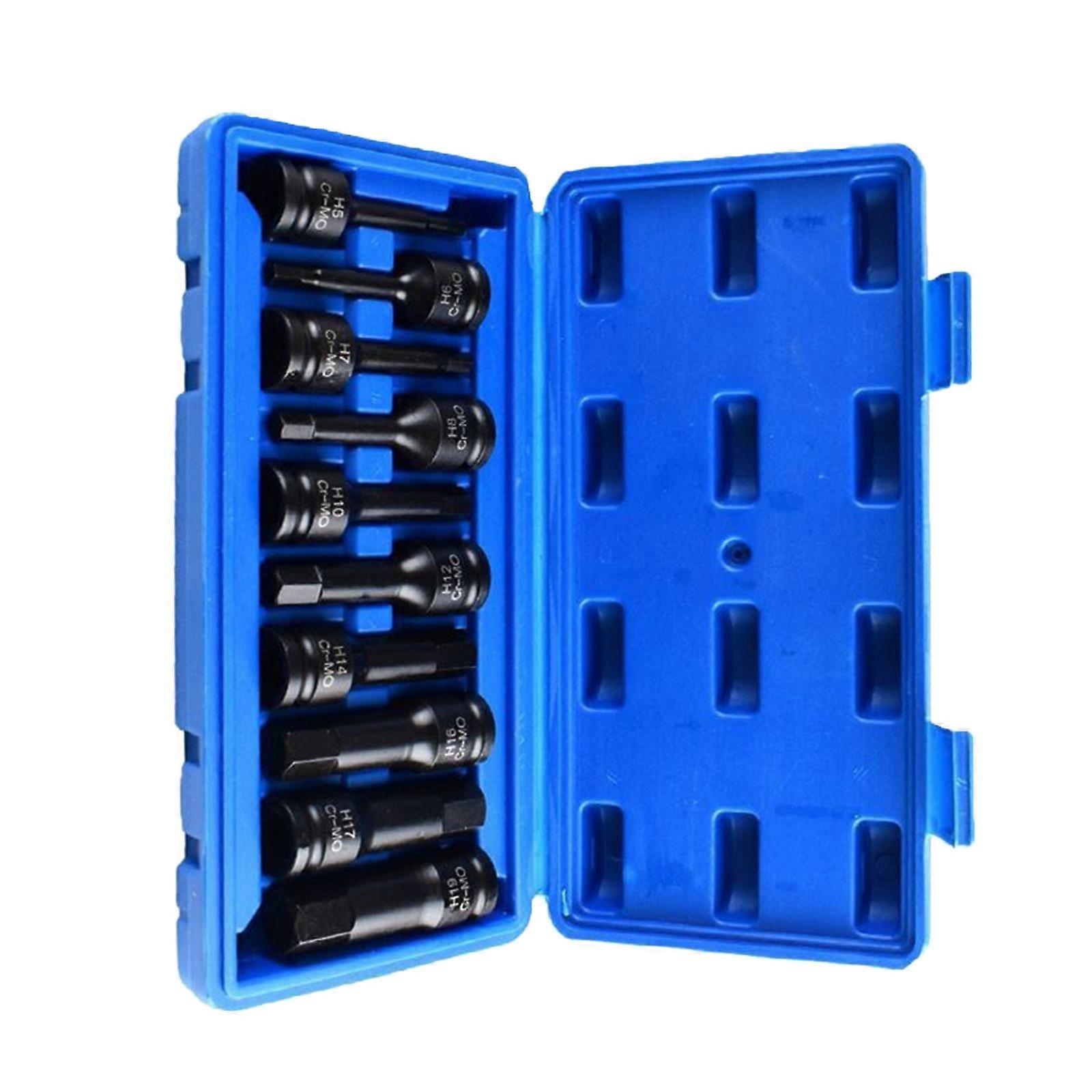 Hex Key Driver Set For Power Devices H Type 1/2Inch Pneumatic Wrench Drive Impact Socket High Strength Solid Build Multicolor