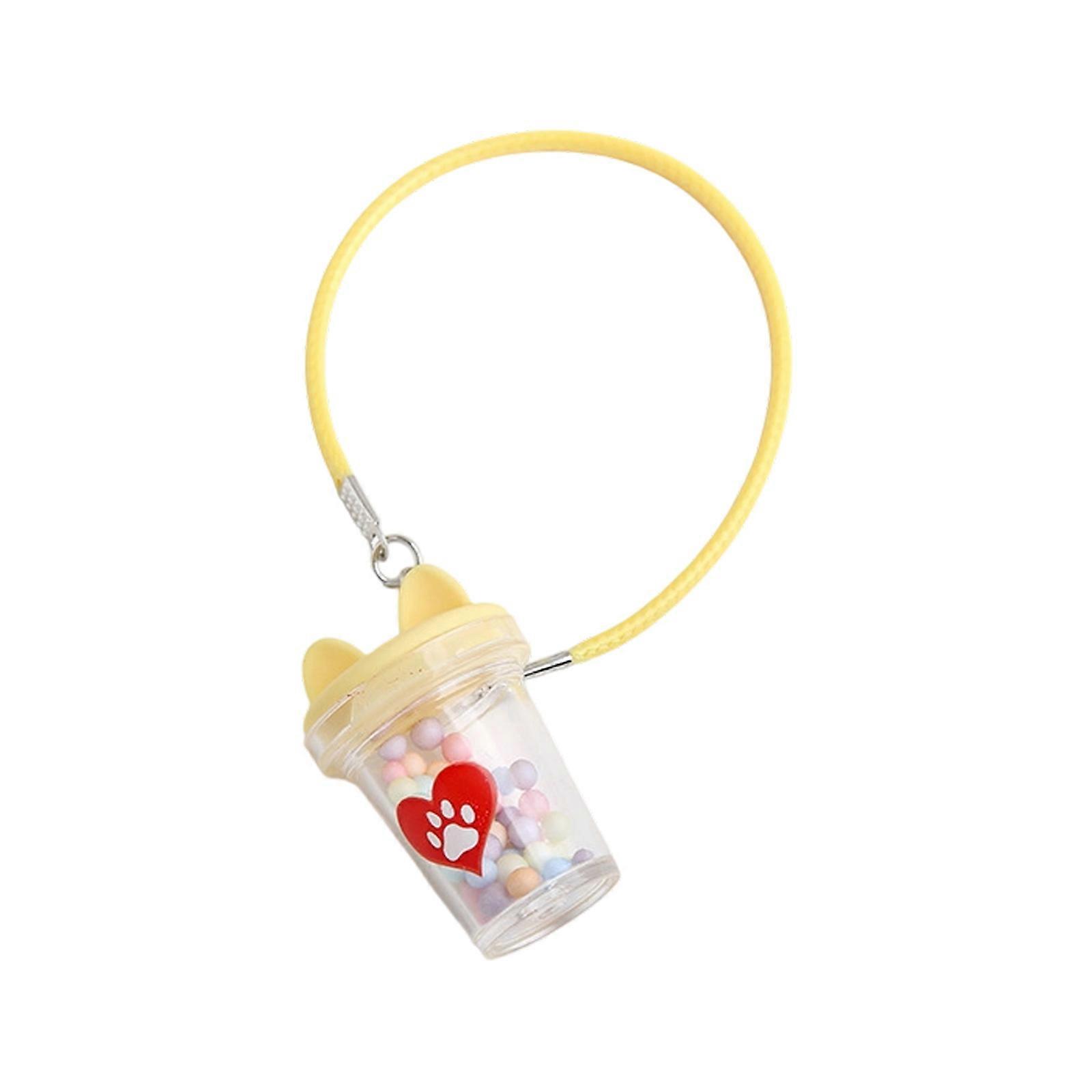 Child Safe Mini Teapot Hanging Charm And Cup Models For Creative Play Compatible With All Miniature model Furniture  Yellow