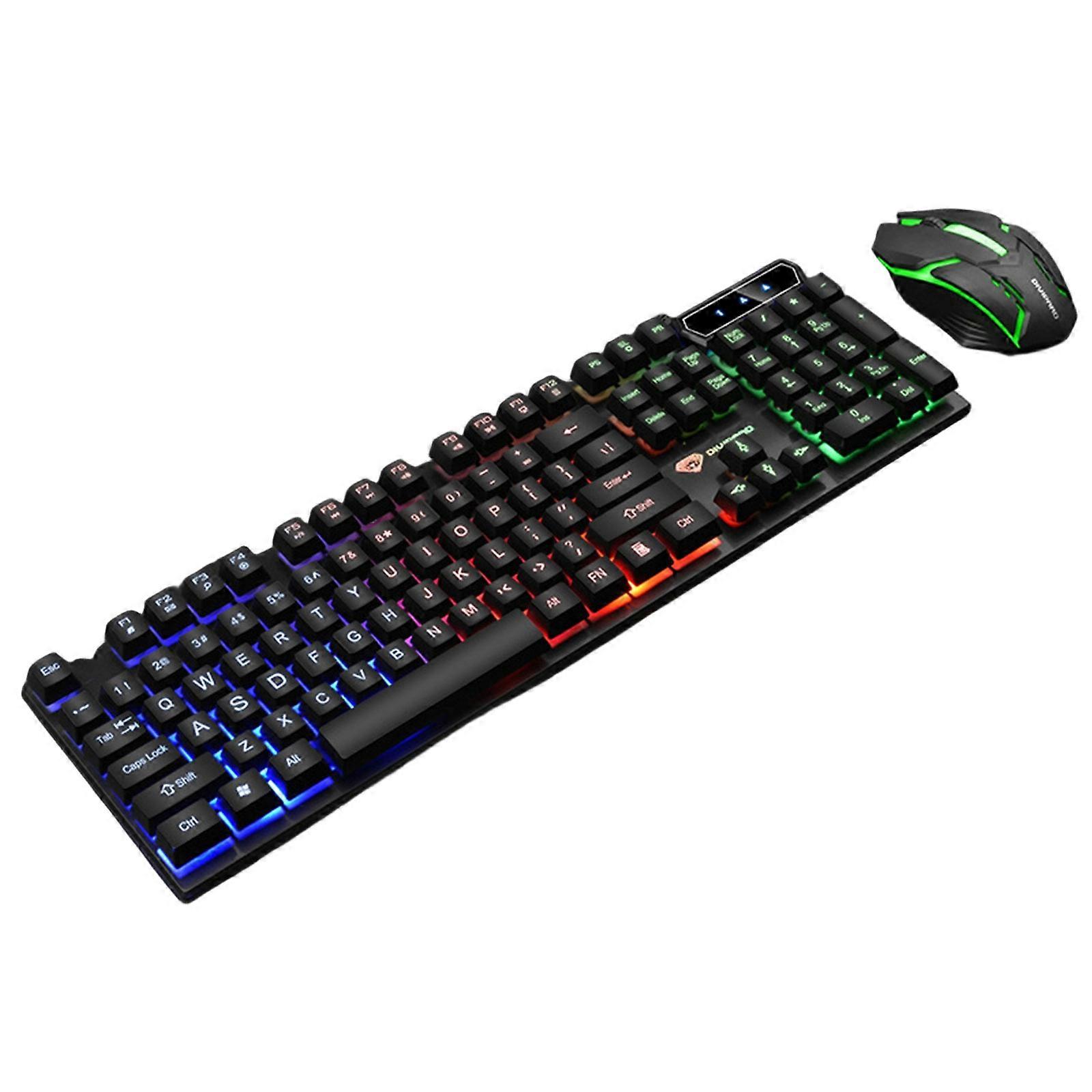 104Keys Mechanical Keyboards And Mouse Combo With 3 Color Backlit USB Cord For Gaming And Office Use Multicolor
