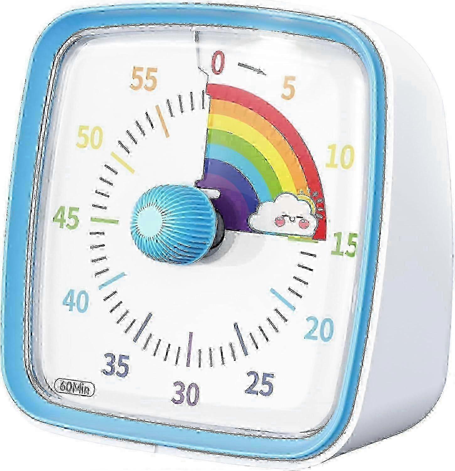 Visual Timer with Night Light, 60-Minute Countdown Timer for Kids and Adults, Silent Classroom Timer