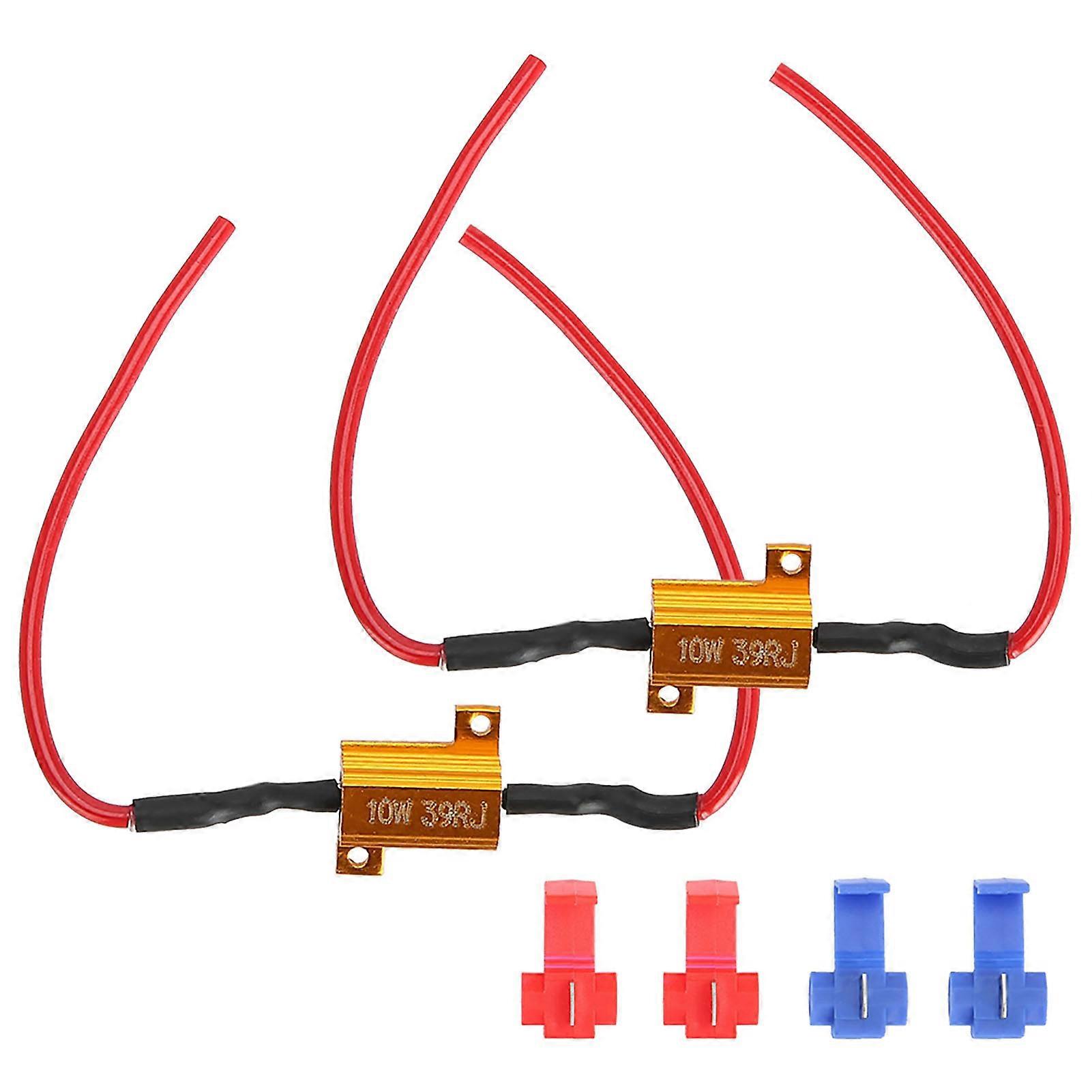 2Pcs Car LED Decoder Anti Hyper Flash No Error Wirewound Load Resistor 10W 39Ω